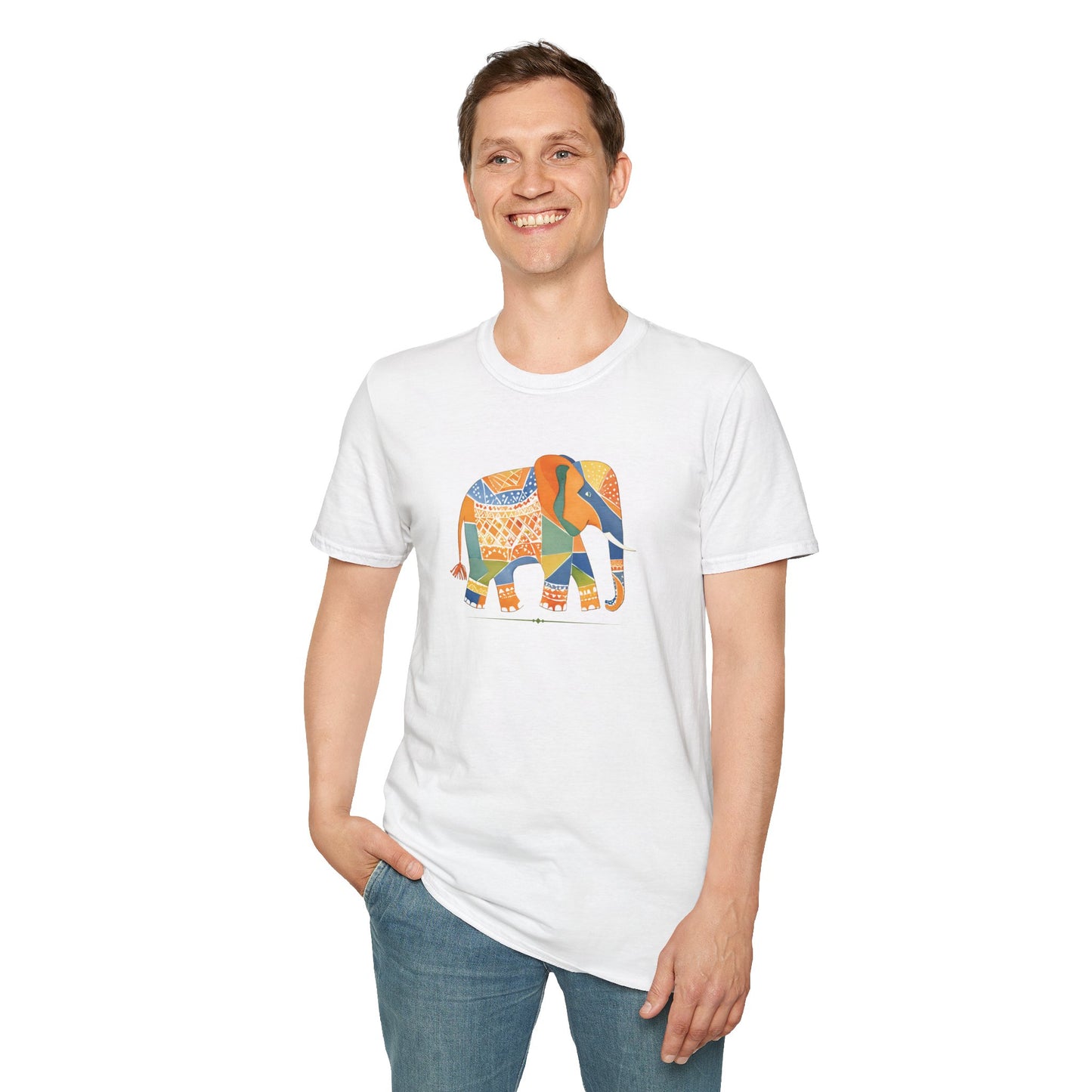 Colorful Geometric Elephant Tee