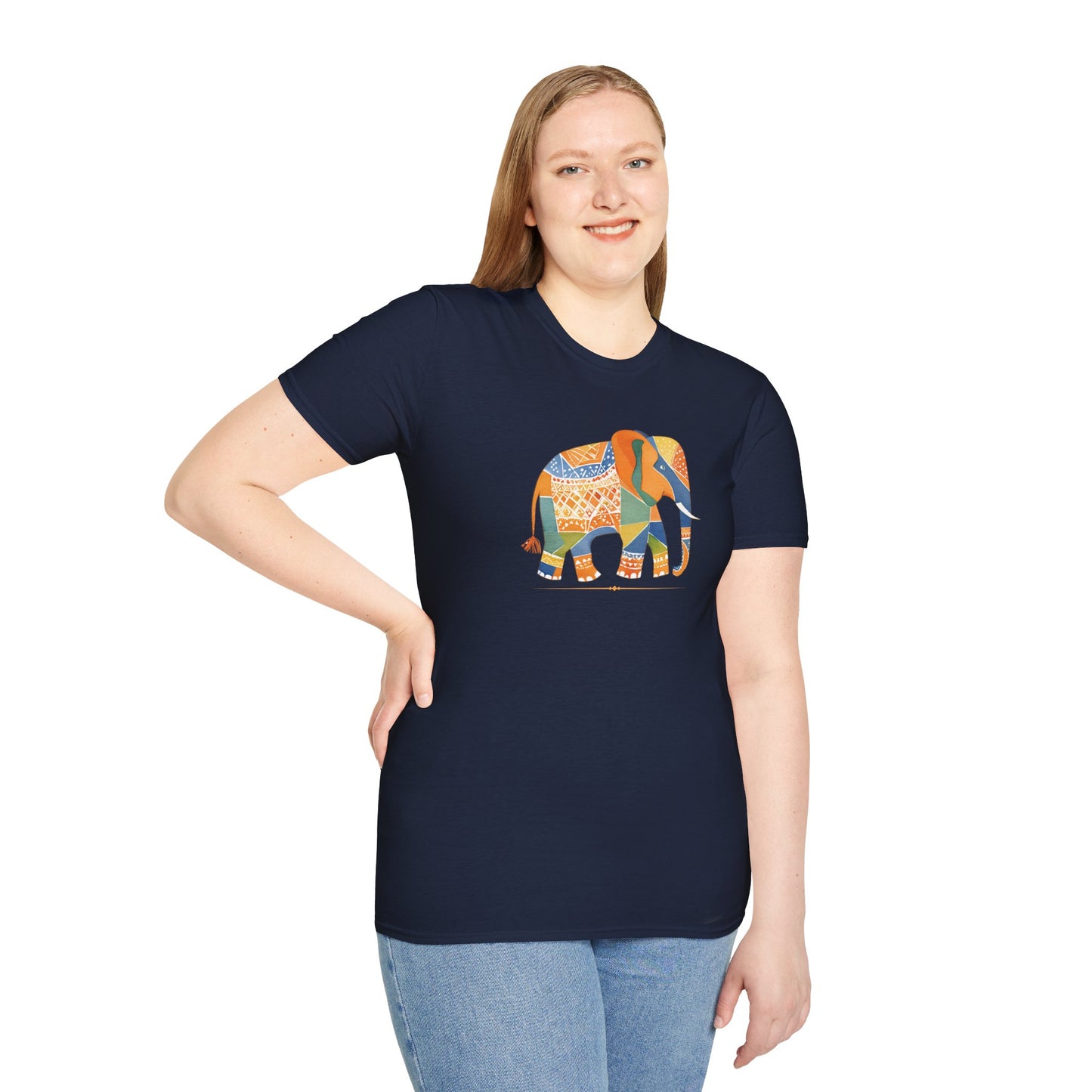 Colorful Geometric Elephant Tee