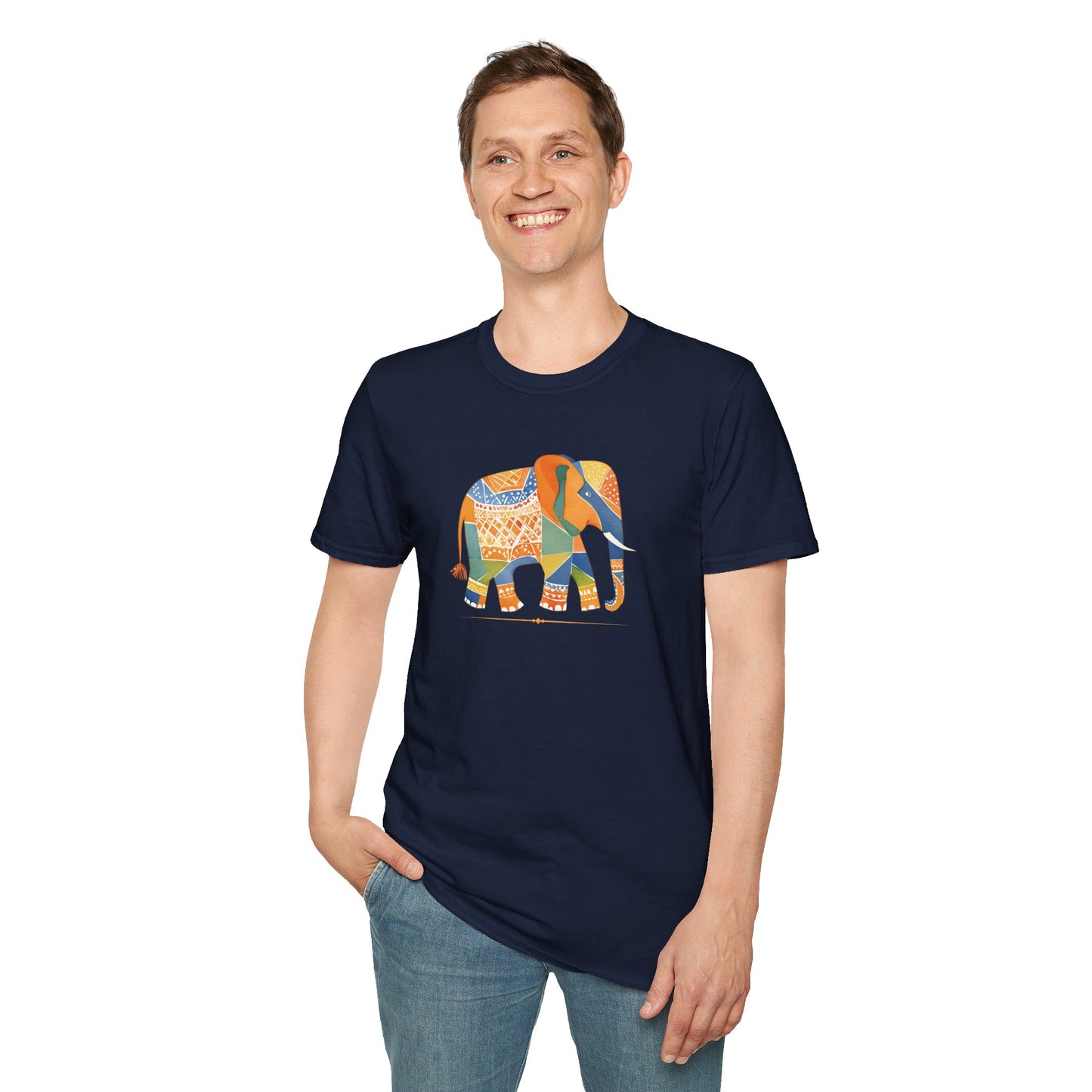 Colorful Geometric Elephant Tee