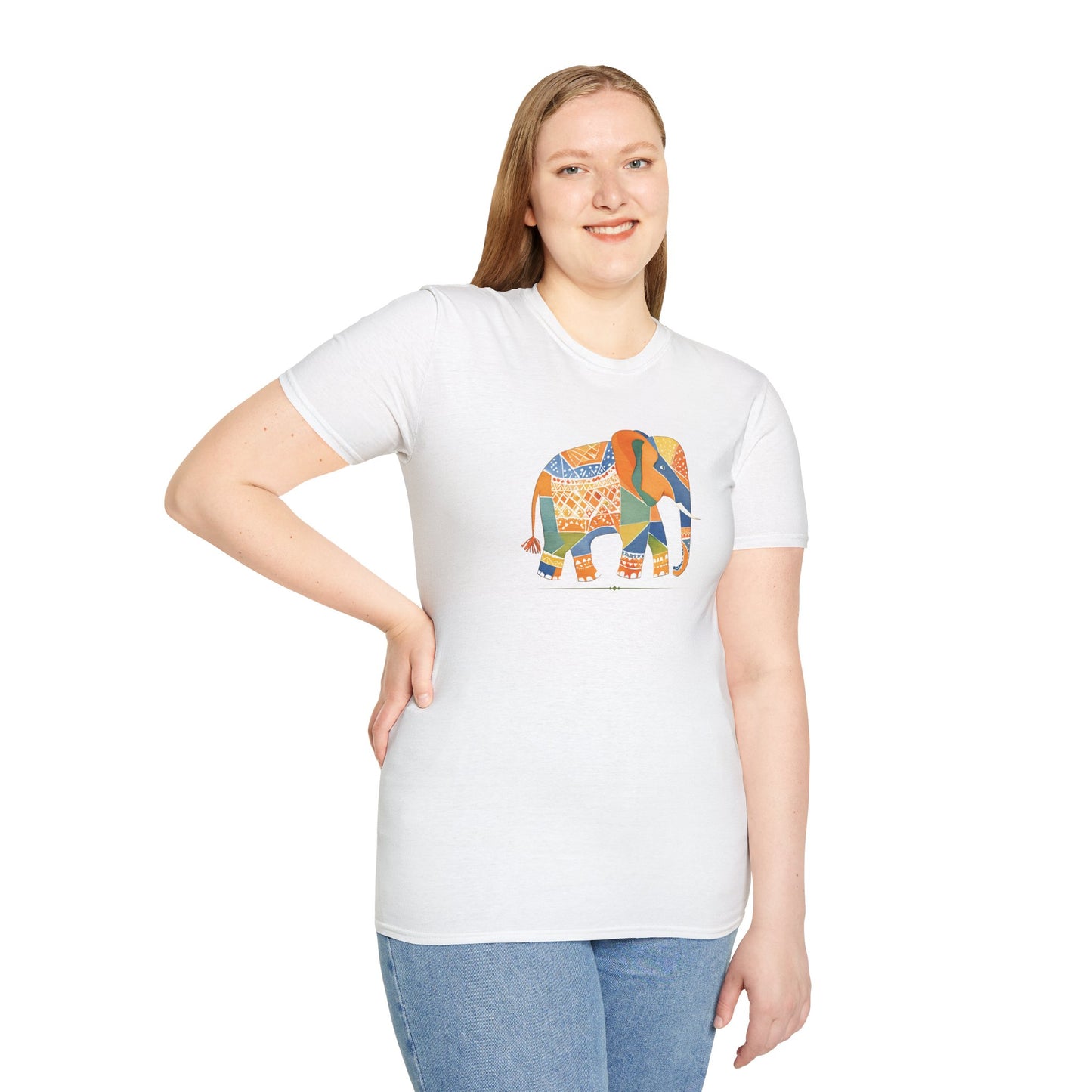 Colorful Geometric Elephant Tee