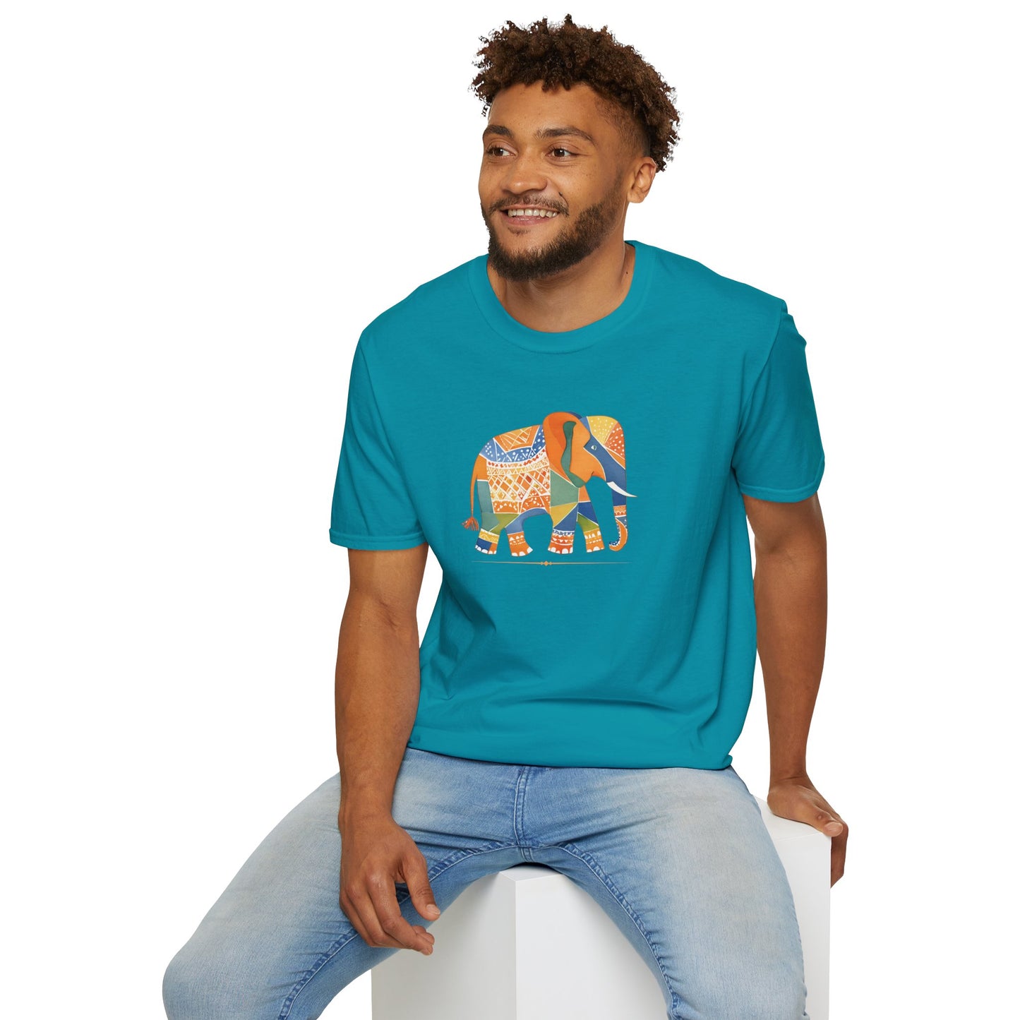 Colorful Geometric Elephant Tee