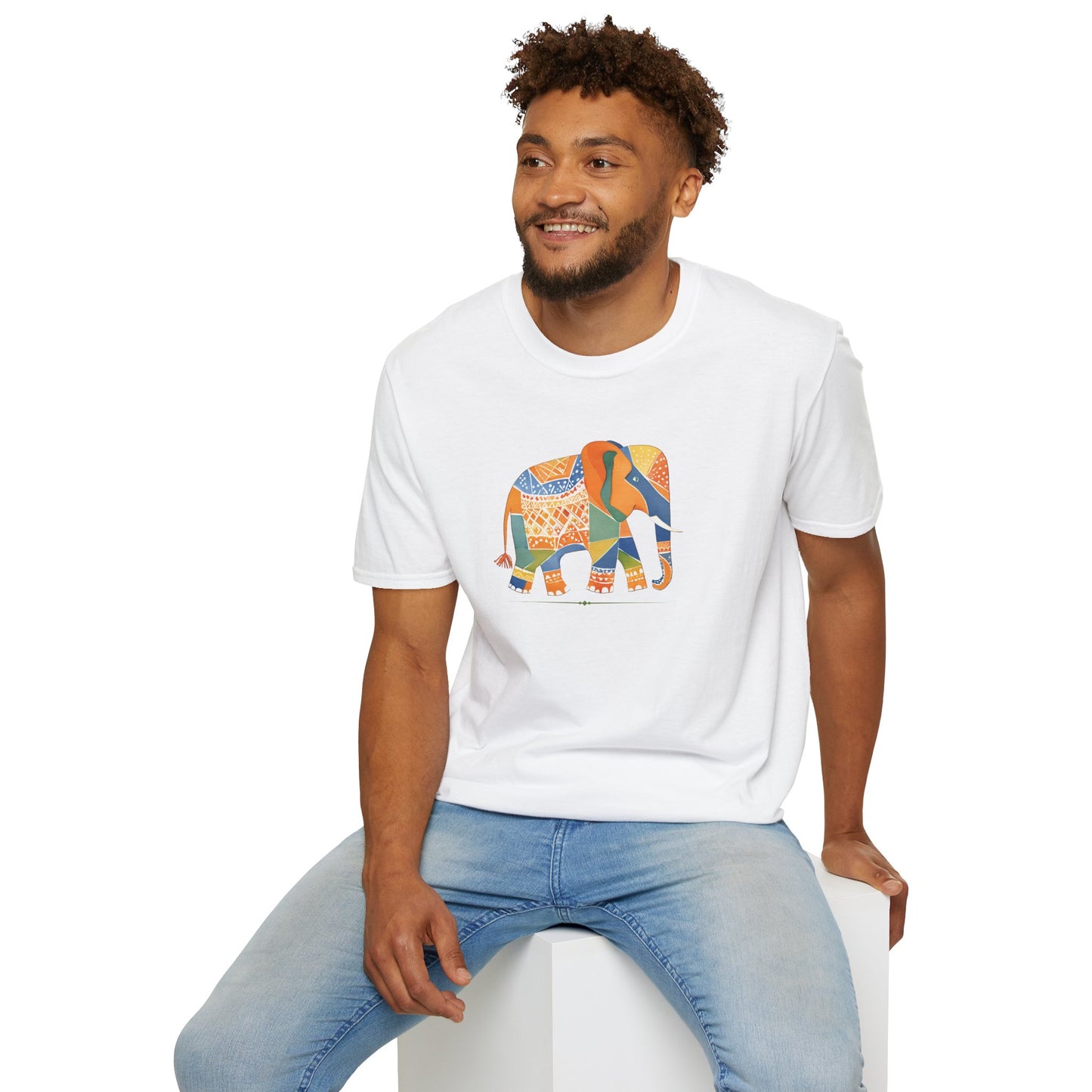 Colorful Geometric Elephant Tee