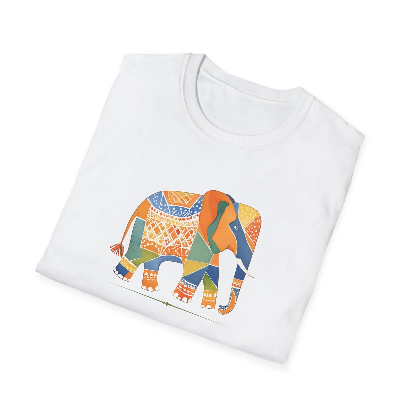 Colorful Geometric Elephant Tee