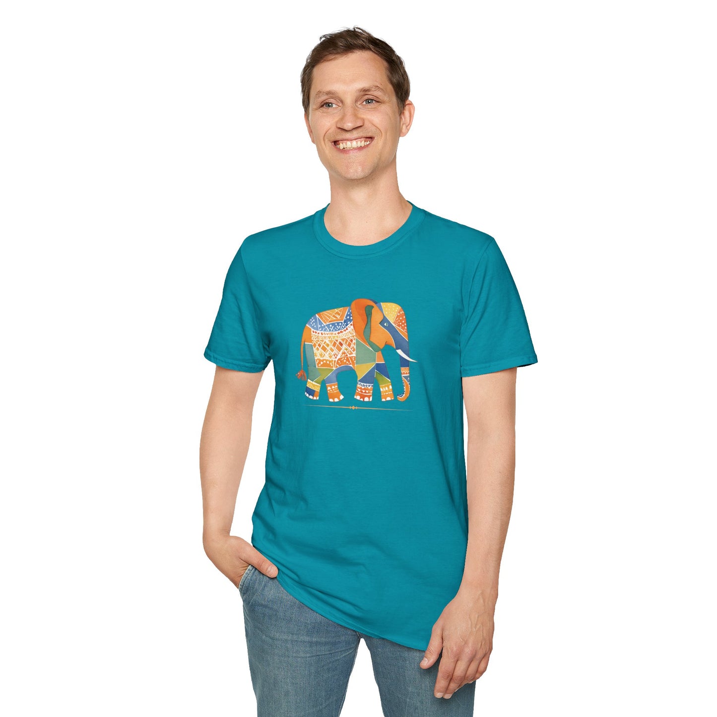 Colorful Geometric Elephant Tee