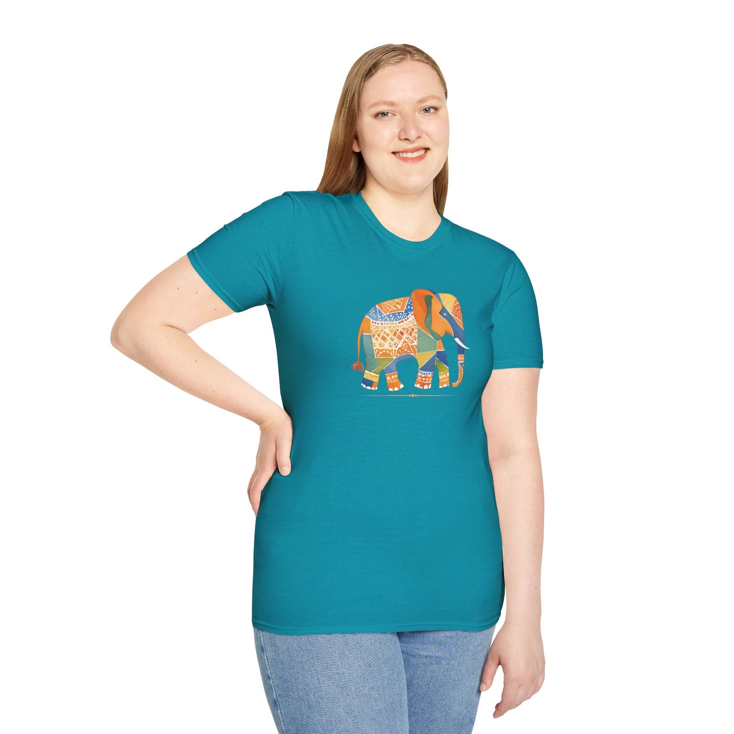 Colorful Geometric Elephant Tee