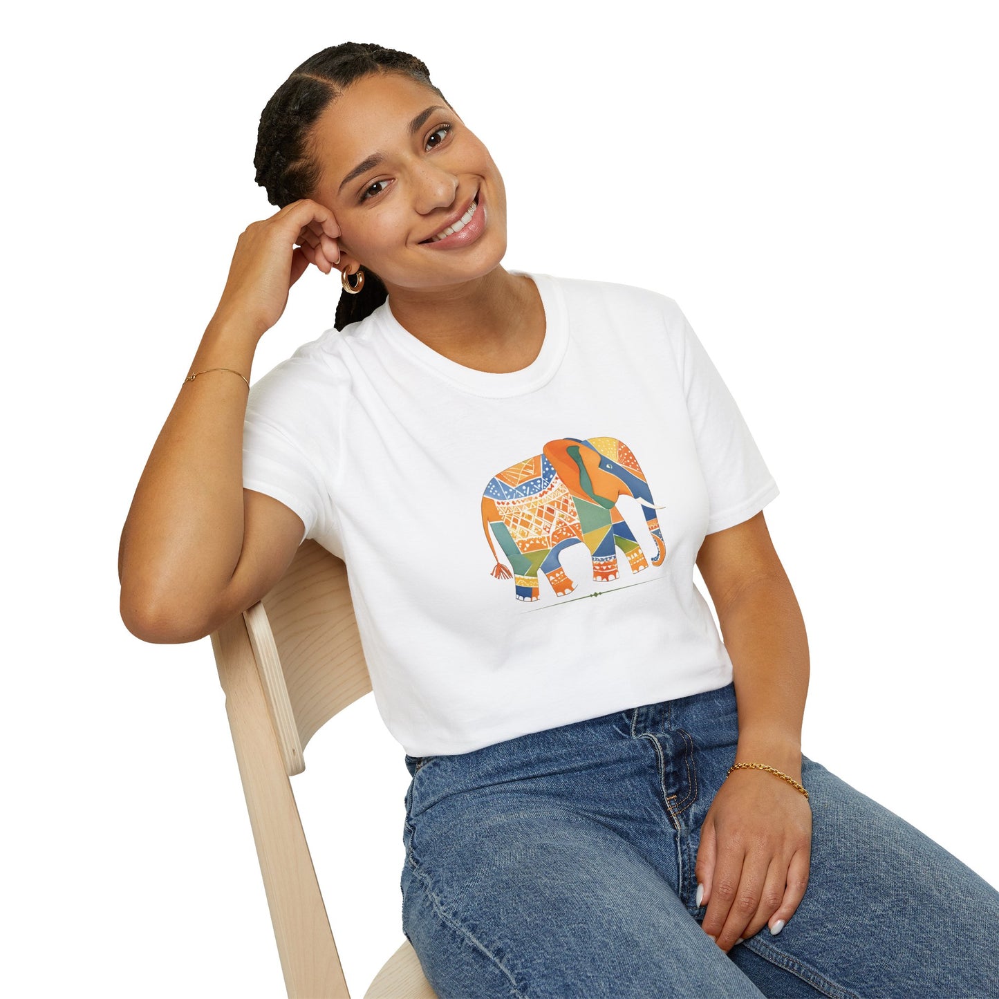 Colorful Geometric Elephant Tee