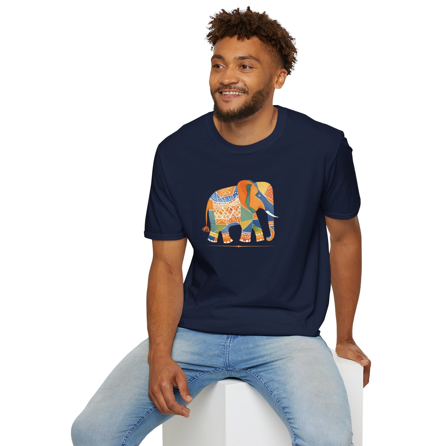 Colorful Geometric Elephant Tee