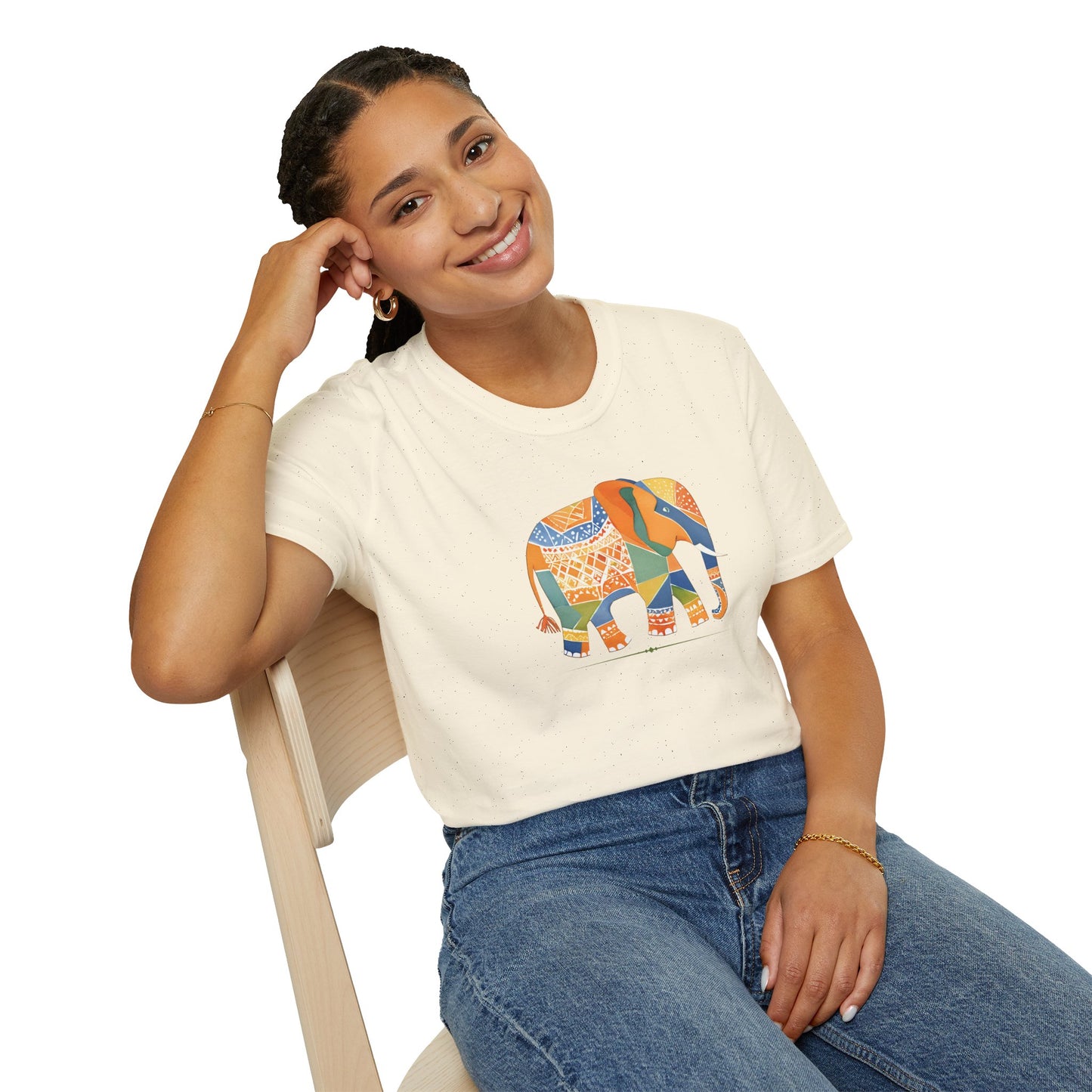 Colorful Geometric Elephant Tee